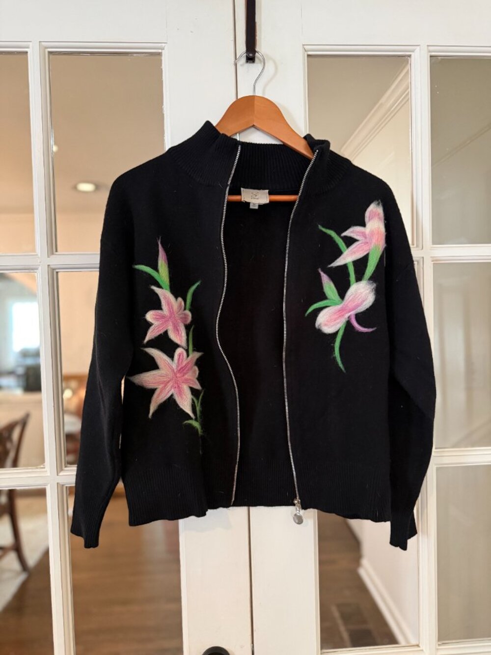 Black floral sweater
